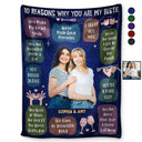 Custom Photo 10 Reasons Why You Are My Bestie - Holiday, Birthday, Loving Gift For Friends, Colleagues - Personalized Fleece Blanket