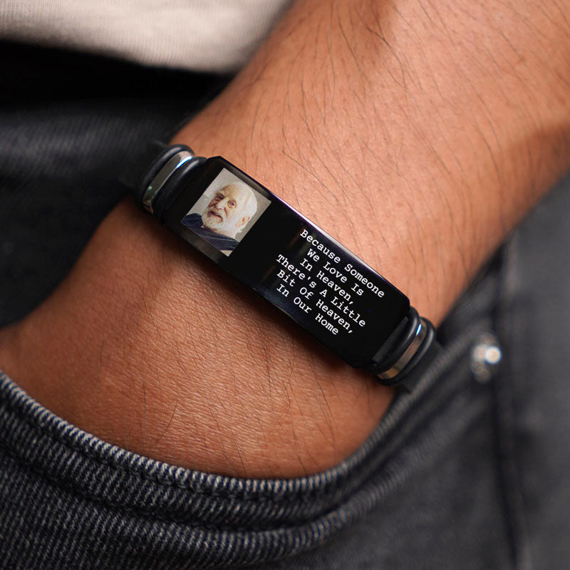 Custom Photo,Memorial,Family,Gift For Father,Gift For Mother,Sad - Custom Photo I'll Carry You With Me Memorial - Personalised Engraved Bracelet