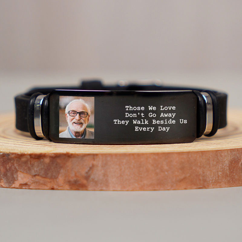 Custom Photo,Memorial,Family,Gift For Father,Gift For Mother,Sad - Custom Photo I'll Carry You With Me Memorial - Personalised Engraved Bracelet