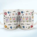 Mom, Nana Flowers - Gift For Mommy, Grandma - 3D Inflated Effect Printed Mug, Personalized White Edge-to-Edge Mug