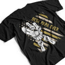 Best Dad, Papa Ever Stars And Stripes - Personalized Back Printed T Shirt