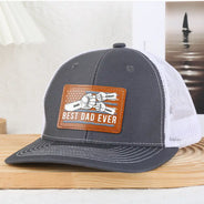 Best Dad Ever Stars And Stripes - Personalized Leather Patch Hat