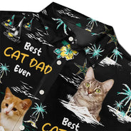 Custom Photo Best Dog Dad Ever Tropical Island - Personalized Hawaiian Shirt