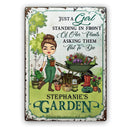 Just A Girl Standing In Front Of Her Plants Asking Them Not To Die - Birthday, Loving Gift For Yourself, Women, Garden Lovers - Personalized Custom Classic Metal Signs