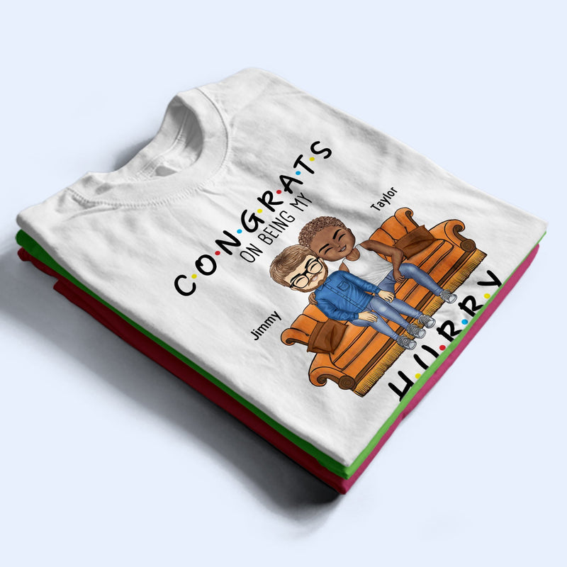 Congrats On Being My Husband You Lucky - Birthday, Anniversary Gift For Spouse, Lover, Husband, Wife, Boyfriend, Girlfriend, Couple - Personalized Custom T Shirt