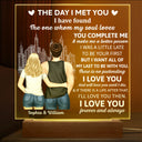 Back Couple The Day I Met You I Have Found The One - Birthday, Loving, Anniversary Gift For Spouse, Husband, Wife, Couple - Personalized 3D Led Light Wooden Base