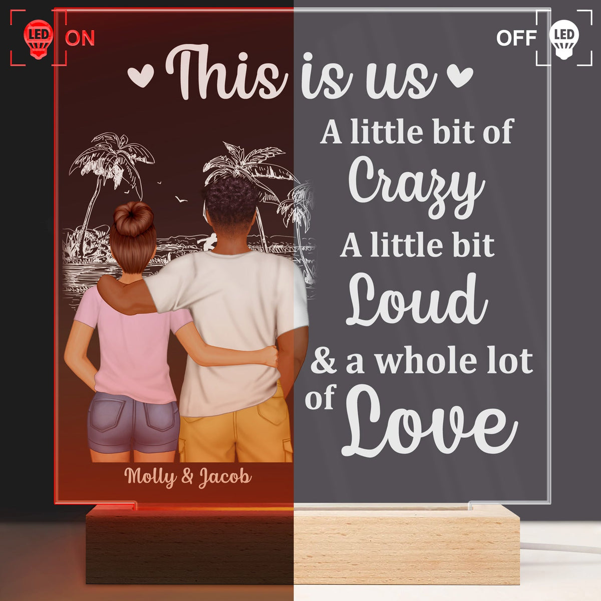 Back Couple The Day I Met You I Have Found The One - Birthday, Loving, Anniversary Gift For Spouse, Husband, Wife, Couple - Personalized 3D Led Light Wooden Base