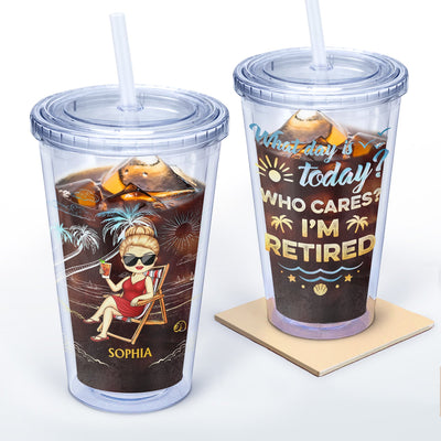 Acrylic Insulated Tumbler With Straw