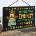 Please Be Mindful Of The Energy You Bring Into This Space - Birthday, Loving Gift For Yourself, Women, Yoga Lovers - Personalized Wood Rectangle Sign