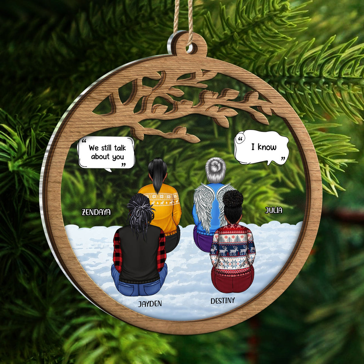 We Miss You - Christmas Memorial Grief Gift - Personalized 2-Layered Mix Ornament