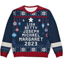 Family Christmas Tree 2023 - Xmas Gift For Parents, Grandparents, Siblings - Personalized Unisex Ugly Sweater