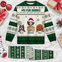 Flat Art Semi-real Pet - Christmas, Funny Gift For Family, Couple, Parents, Grandparents, Dog, Cat Lovers - Personalized Unisex Pajamas Set