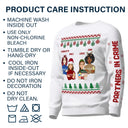 Flat Art - Christmas, Funny Gift For Family, Couple, Dad, Mom, Grandpa, Grandma - Personalized Sweatshirt With Sleeve Imprint