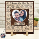 Custom Photo 20 Reasons I Love You - Loving, Anniversary Gift For Couple, Spouse, Husband, Wife - Personalized 2-Layered Wooden Plaque With Stand