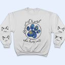 Just A Girl Who Loves Dogs Cats Night Sky - Birthday, Loving Gift For Dog Lover, Cat Mom, Pet Mum - Personalized Unisex Sweatshirt With Design On Sleeve