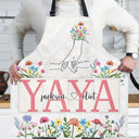 Hand In Hand Wild Flowers - Birthday, Loving Gift For Mom, Nana - Personalized Apron