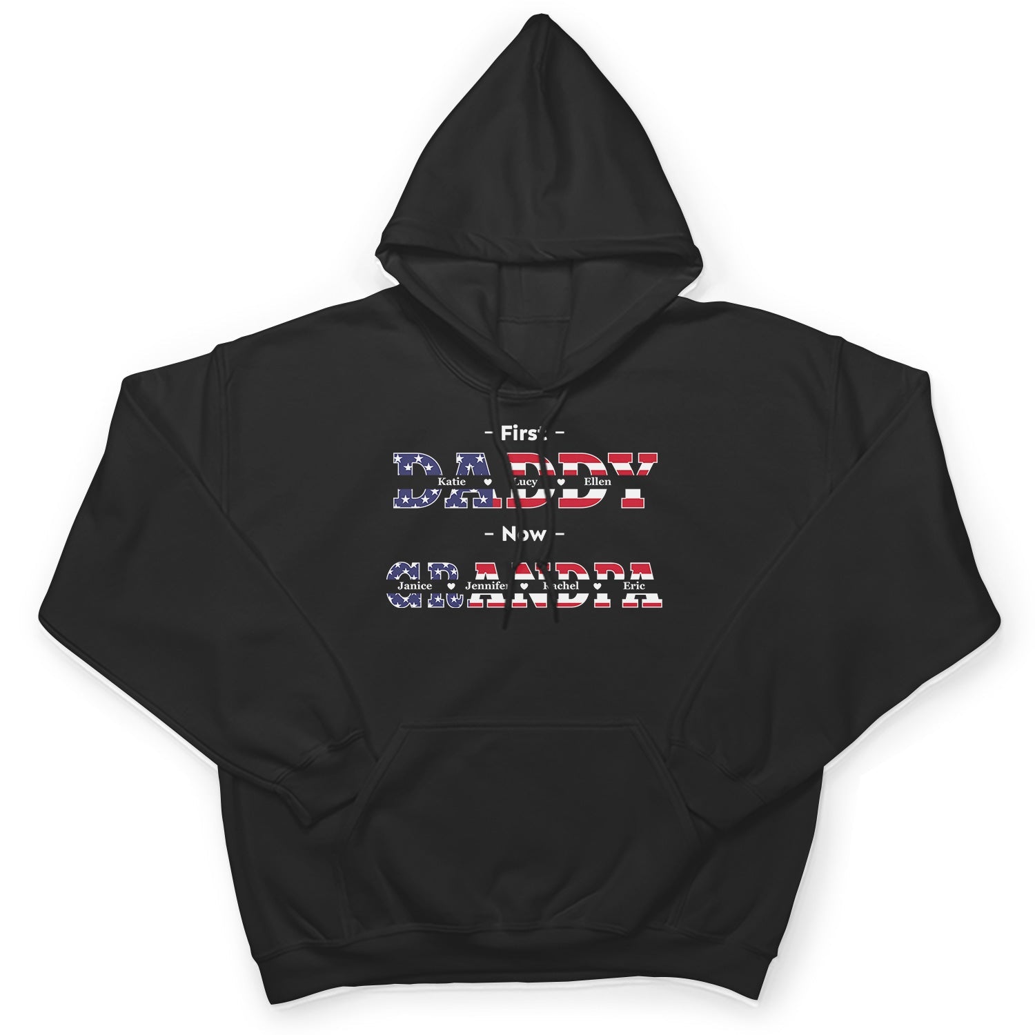 First Dad Now Papa Stars And Stripes - Gift For Father, Grandpa, Grandfather - Personalized T Shirt
