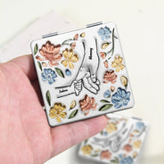 Hand In Hand, I Will Always Protect You - Gift For Mom, Grandma - 3D Inflated Effect Printed Mirror, Personalized Square Compact Mirror