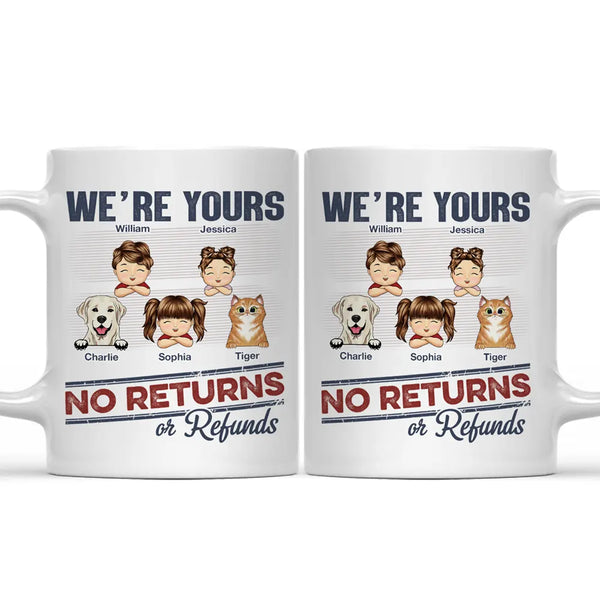 No Returns Or Refunds Chibi Grandkids Dog Cat - Personalized Mug