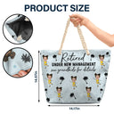 Custom Photo Retired Under New Management - Personalized Beach Bag