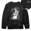 Pet Lovers,Pet Mom,Pet Dad,Cat Lovers,Cat Mom,Cat Dad,Dog Lovers,Dog Mom,Dog Dad,Non-Eng,Photo - Pencil Sketch (Dark BG),Adorable - Custom Photo White Pencil Sketch Art Dog Dad Dog Mom Hand Punch - Personalized T Shirt