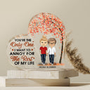Family Chibi Couple Annoy For The Rest Of My Life - Gift For Couples - Personalized Custom Heart Shaped Acrylic Plaque