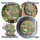 Beware A Crazy Plant Lady & Her Spoiled Rotten Dogs Live Here Gardening - Garden Sign, Birthday, Housewarming Gift For Her, Him, Gardener, Outdoor Decor - Personalized Custom Wood Circle Sign