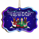 Good Friends Are Like Stars - Christmas Gifts For Besties, Best Friends - Personalized Medallion Wooden Ornament