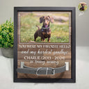 Custom Photo My Hardest Goodbye - Memorial, Sympathy Gift For Dog Owners, Cat Lovers - Personalized Rectangle Pet Loss Sign, Collar Frame