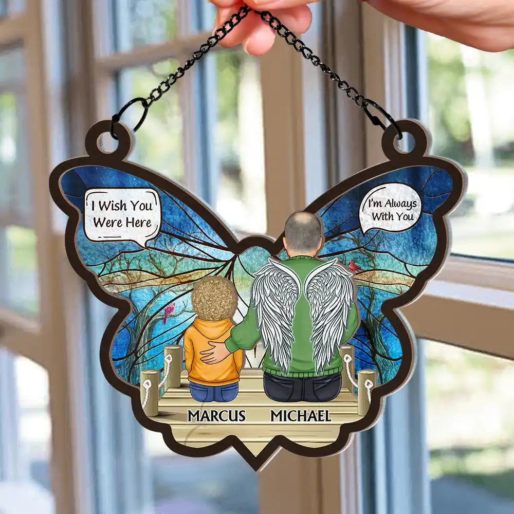 I Miss You Dad, I Know - Personalized Window Hanging Suncatcher Ornament