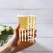Dad Fuel Stars And Stripes Funny Daddy - Personalized Beer Glass