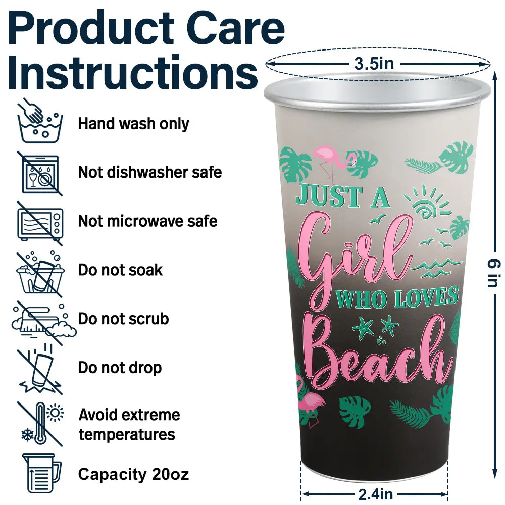 Sun Sand And A Drink In My Hand - Personalized Aluminum Color Changing Cup