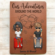 Our Adventures Around The World - Personalized Leather Journal