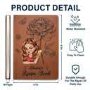 Birth Month Flowers Sketch Cooking Recipe Book - Personalized Leather Journal