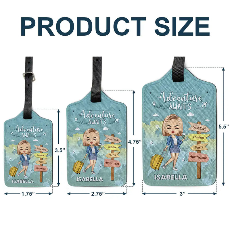 Adventure Awaits Travel Is My Therapy - Personalized Luggage Tag