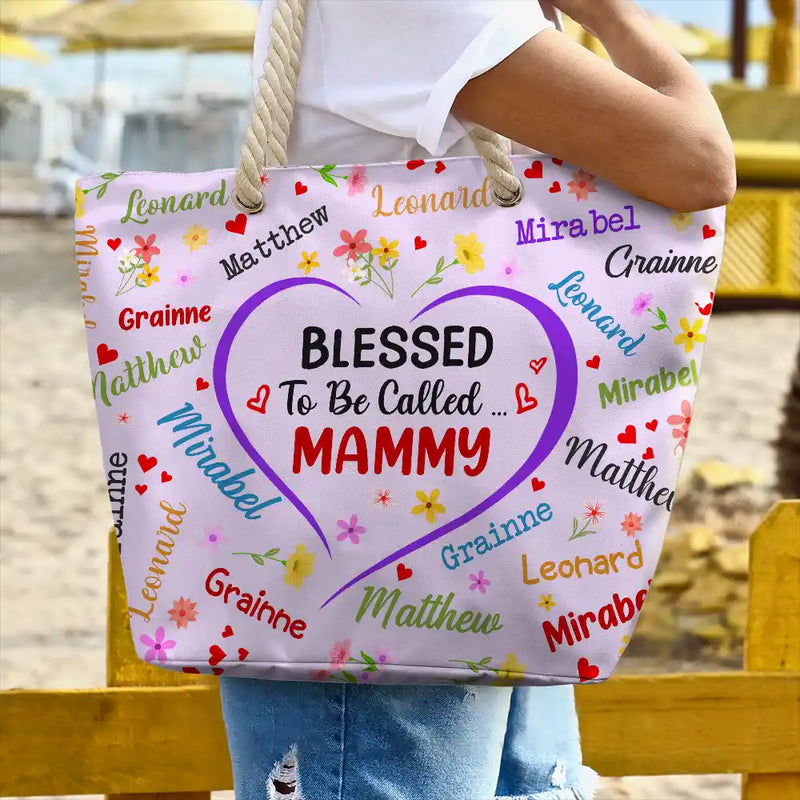 Gift For Yourself,Gift For Women,Gift For Grandma,Love,Gift For Mother - Bless To Be Called Grandma Nanny Nan - Personalised Beach Bag