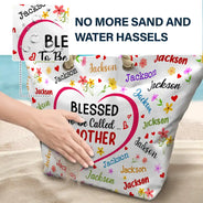Bless To Be Called Grandma Nana Mom - Personalized Beach Bag