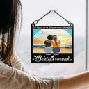 Besties Forever Not Sisters By Blood But Sisters By Heart - Personalized Window Hanging Suncatcher Ornament