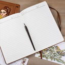 Cartoon Woman Recipe CookBook - Personalized Leather Journal