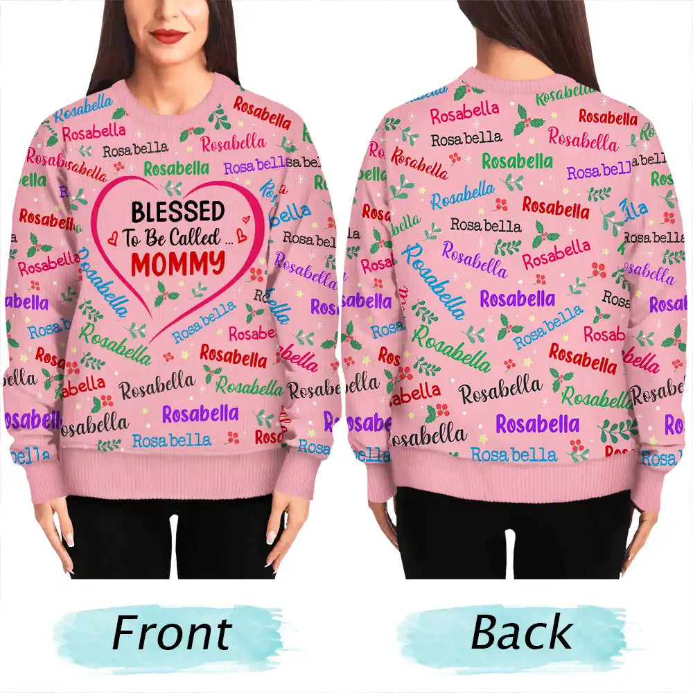 Blessed To Be Called Grandma Nana - Personalized Unisex Ugly Sweater