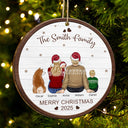 Family, Parents, Gift For Kids, Pet Lovers, Dog Lovers, Cat Lovers - Merry Christmas Family With Pets - Personalized Custom Shaped Wooden Ornament
