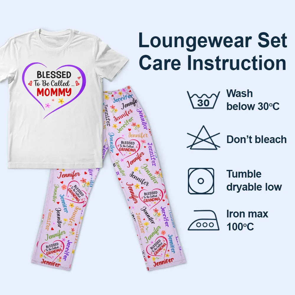 Gift For Grandma, Gift For Mother - Bless To Be Called Grandma Nana Auntie - Personalized Loungewear Set