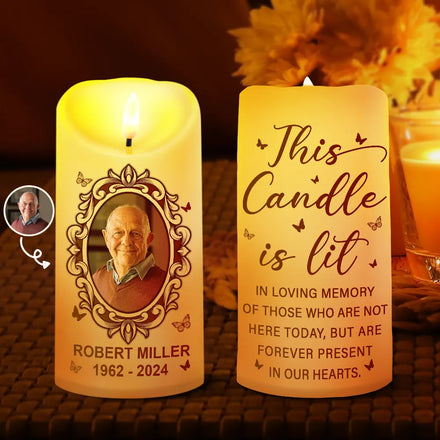 Custom Photo This Candle Is Lit - Personalized Flameless LED Candle