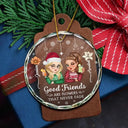 Christmas,Gift For Bestie,Gift For Sisters,Happy - Birth Month Flower It Takes A Long Time To Grow An Old Friend - Personalized Circle Glass Ornament