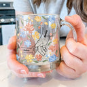 Gift For Grandma, Gift For Mother - Hand In Hand, I Will Always Protect You - Personalized Glass Mug