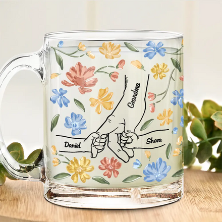 Hand In Hand, I Will Always Protect You - Personalized Glass Mug