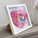 Gift For Mother, Mom, Daughters, Gift For Daughter - Mother & Daughter Forever Linked Together - Personalized Flower Shadow Box
