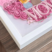 Gift For Mother, Mom, Daughters, Gift For Daughter - Mother & Daughter Forever Linked Together - Personalized Flower Shadow Box
