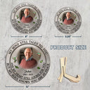 Memorial,Custom Photo,Family,Sad,Gift For Grandparents,Parents - Custom Photo Memorial My Mind Still Talks To You - Personalized 2-Layered Wooden Plaque With Stand

