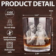 New Dad,New baby,Gift For Father - Custom Photo Our First Father's Day Together - Personalized Engraved Whiskey Glass